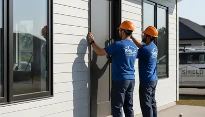 Professional door installation by vinyl siding experts in Boston MA home exterior