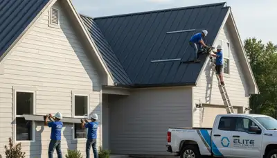 Metal roofing installation by Next Level Exteriors in Boston, MA with durable, weather-resistant panels