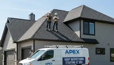Roof inspection expert checking shingles for damage in Boston, MA by Next Level Exteriors