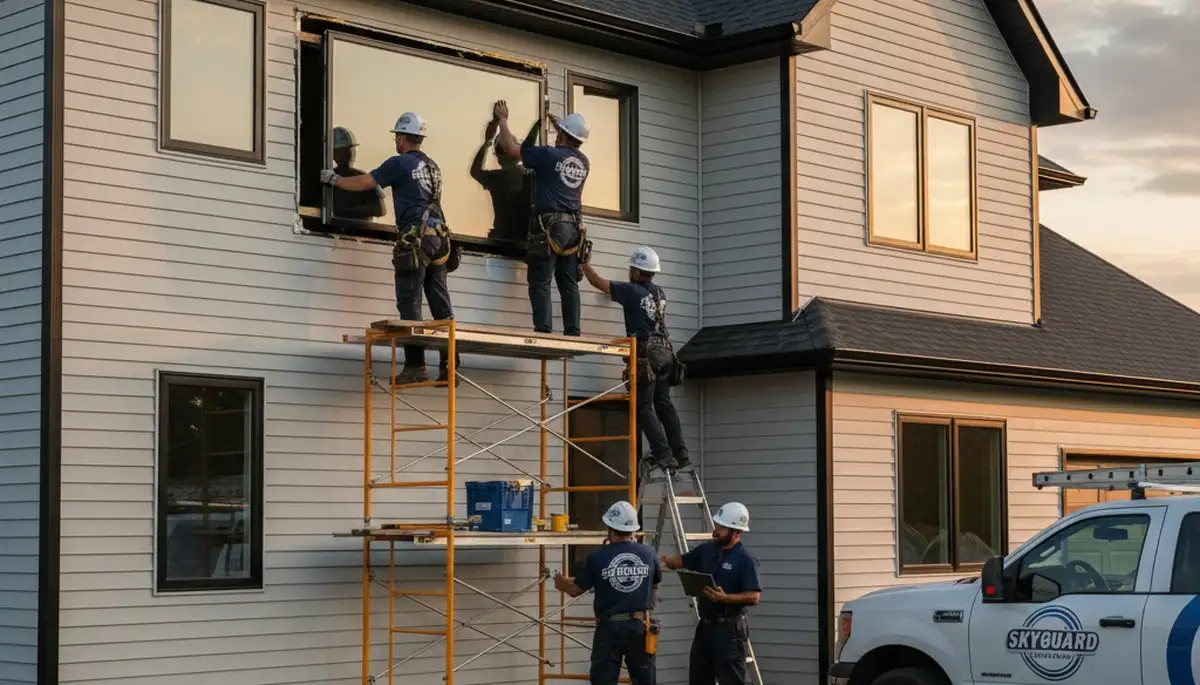 Professional skylight installation on vinyl siding home in Boston, MA by Next Level Exteriors
