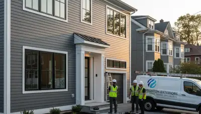 Professional vinyl siding installation on home exterior in Boston, MA