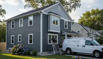 Professional vinyl siding installation on home exterior in Boston MA