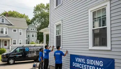 Professional vinyl siding installation on home exterior in Boston, MA