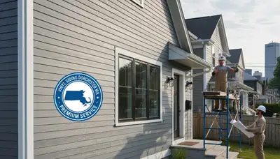 Professional vinyl siding installation on home exterior in Boston, MA