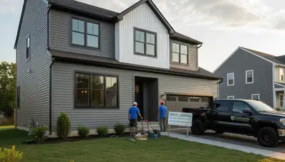 Professional vinyl siding installation on a Boston MA home exterior by local siding experts
