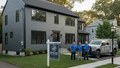 Professional vinyl siding installation services on residential home in Boston, MA