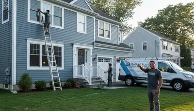 Vinyl siding installation by Boston, MA contractors for durable exterior home improvement