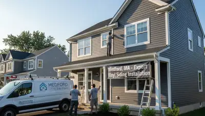 Professional vinyl siding installation on a Boston MA home exterior by local siding experts