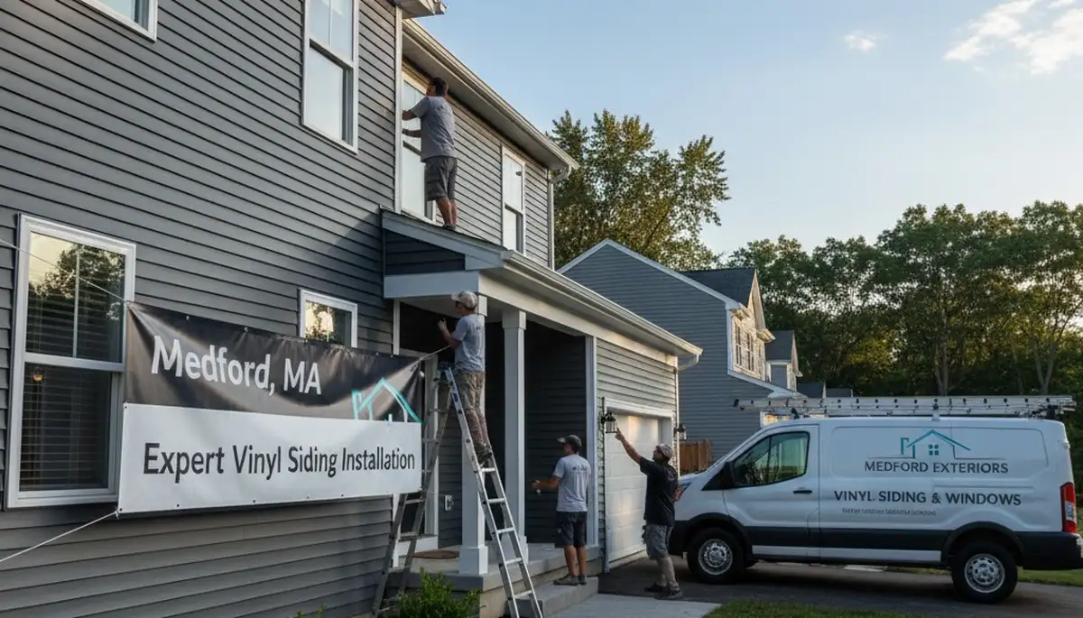 Professional vinyl siding installation on home exterior in Boston, MA