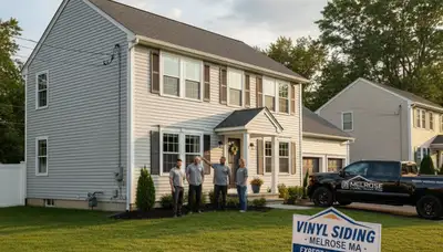 Professional vinyl siding installation on Boston MA home exterior