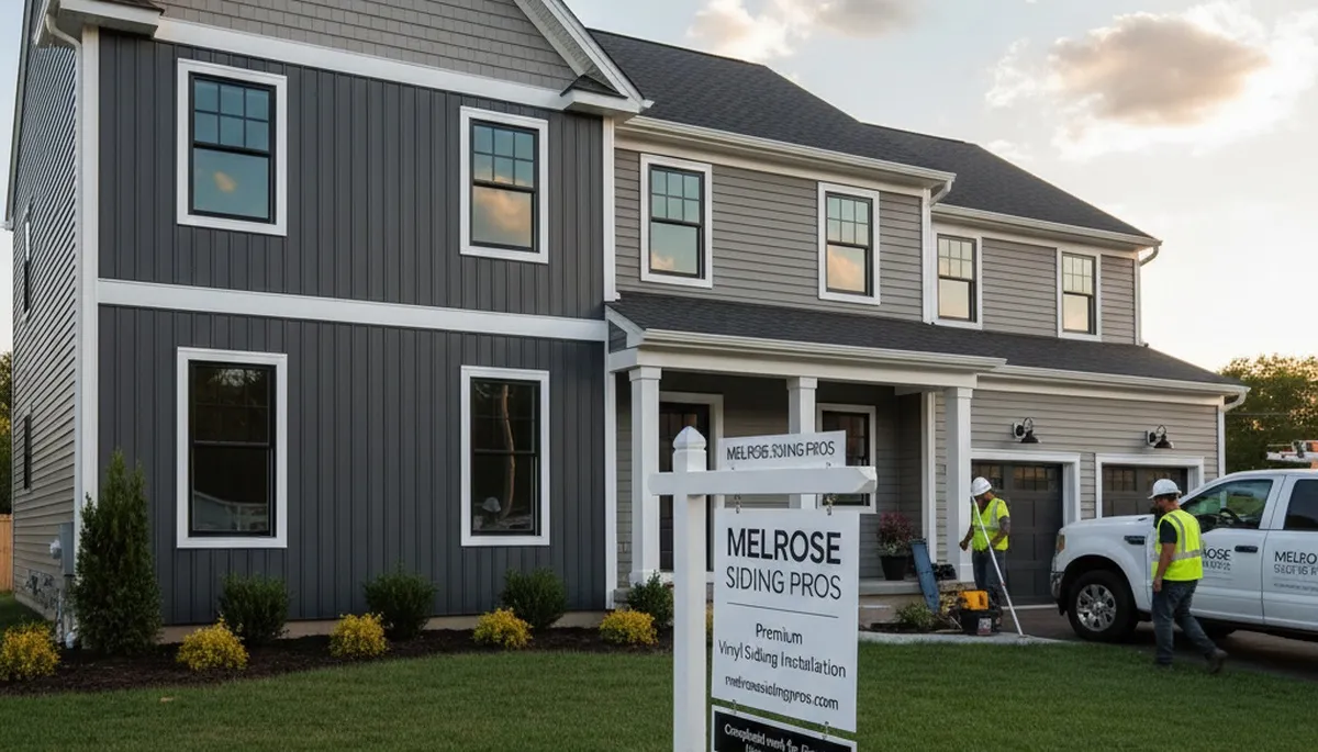 Professional vinyl siding installation on a Boston MA home exterior by local siding experts