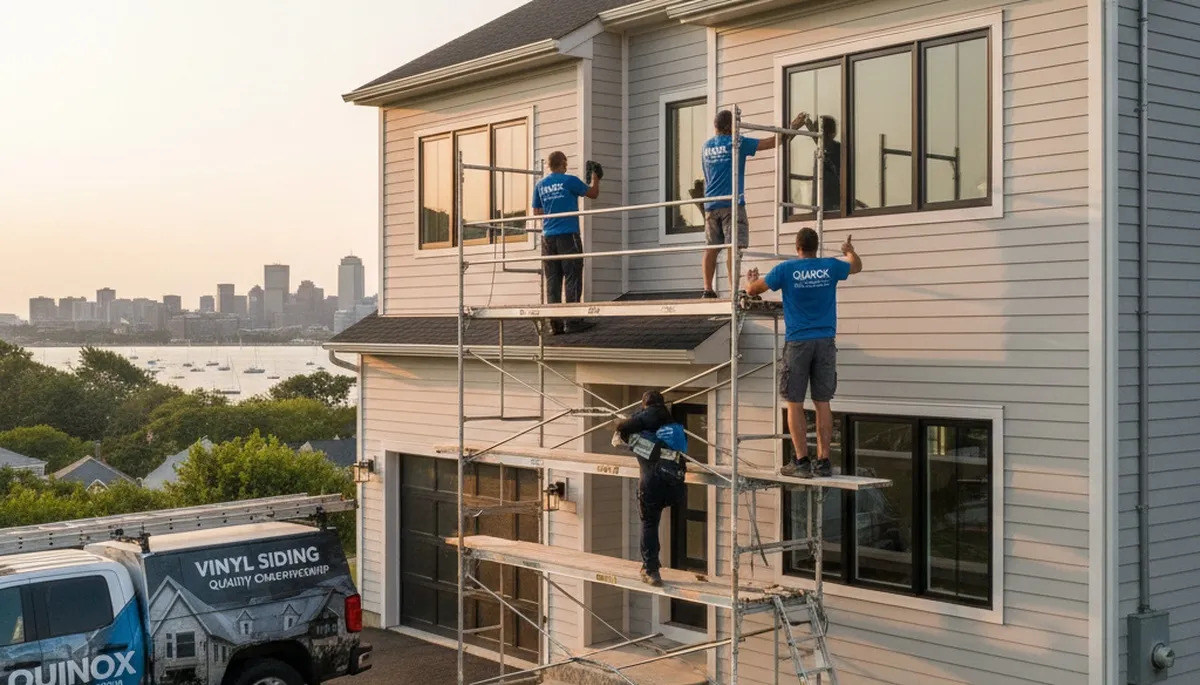 Professional vinyl siding installation on Boston MA home exterior by local siding experts