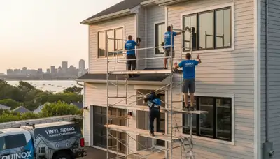 Professional vinyl siding installation on Boston MA home exterior by local siding experts