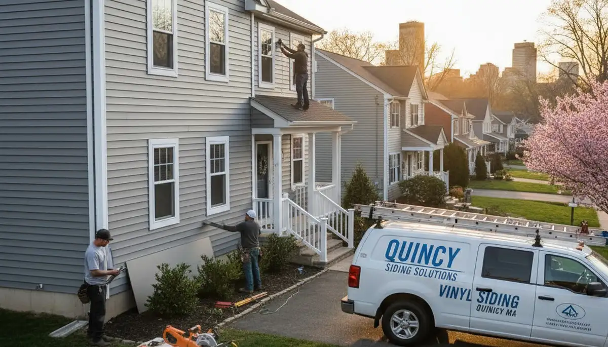 Professional vinyl siding installation on home exterior in Boston, MA
