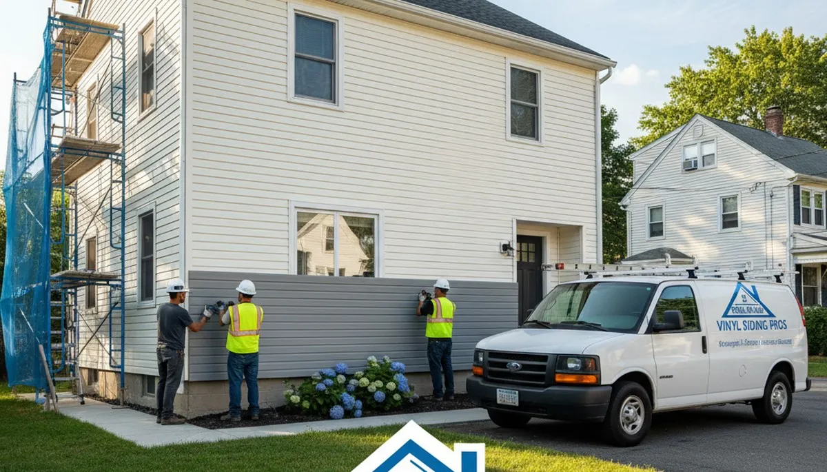 Professional vinyl siding installation on Boston MA home exterior