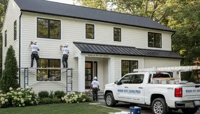 Professional vinyl siding installation on residential home exterior in Boston, MA