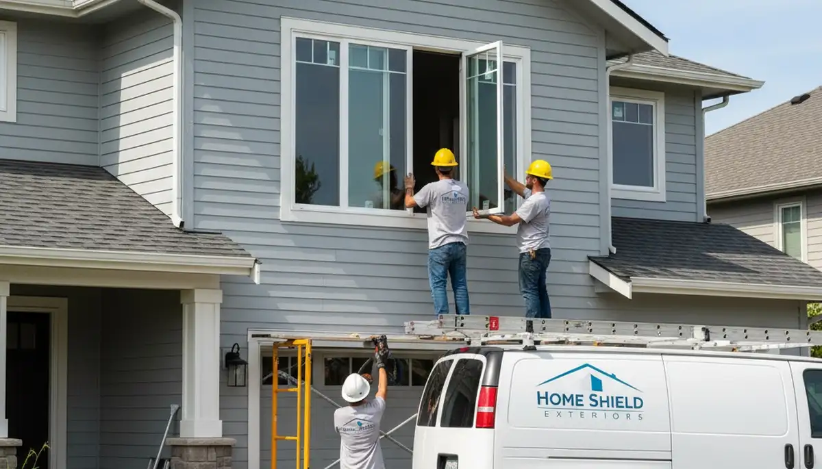 Professional window installation with vinyl siding in Boston, MA by Next Level Exteriors