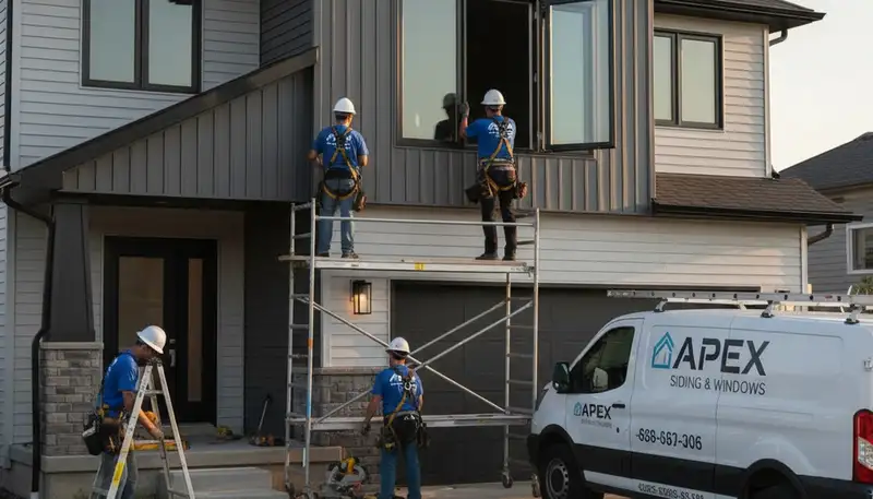Vinyl siding and window replacement installation by Next Level Exteriors in Boston, MA